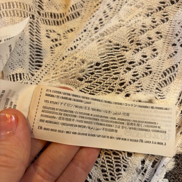 Hollister Women's White Lace Open Front Cardigan Swim Coverup One Size #185 - Picture 6 of 8